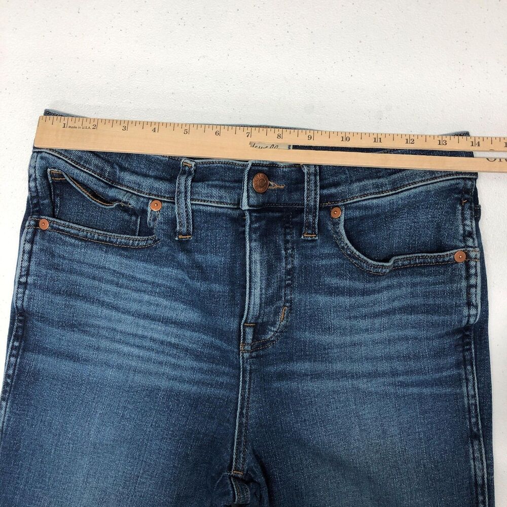 Madewell Stovepipe Jeans Womens 28P Blue Mid Rise Slim Straight Denim Stretch - Picture 7 of 13